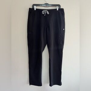 FIGS Women’s Yola Skinny Straight Leg Scrub Pants in Black, L